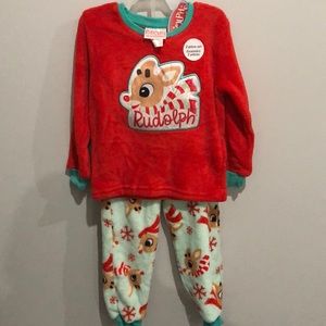 Rudolph the red nosed reindeer plush fleece pajama set